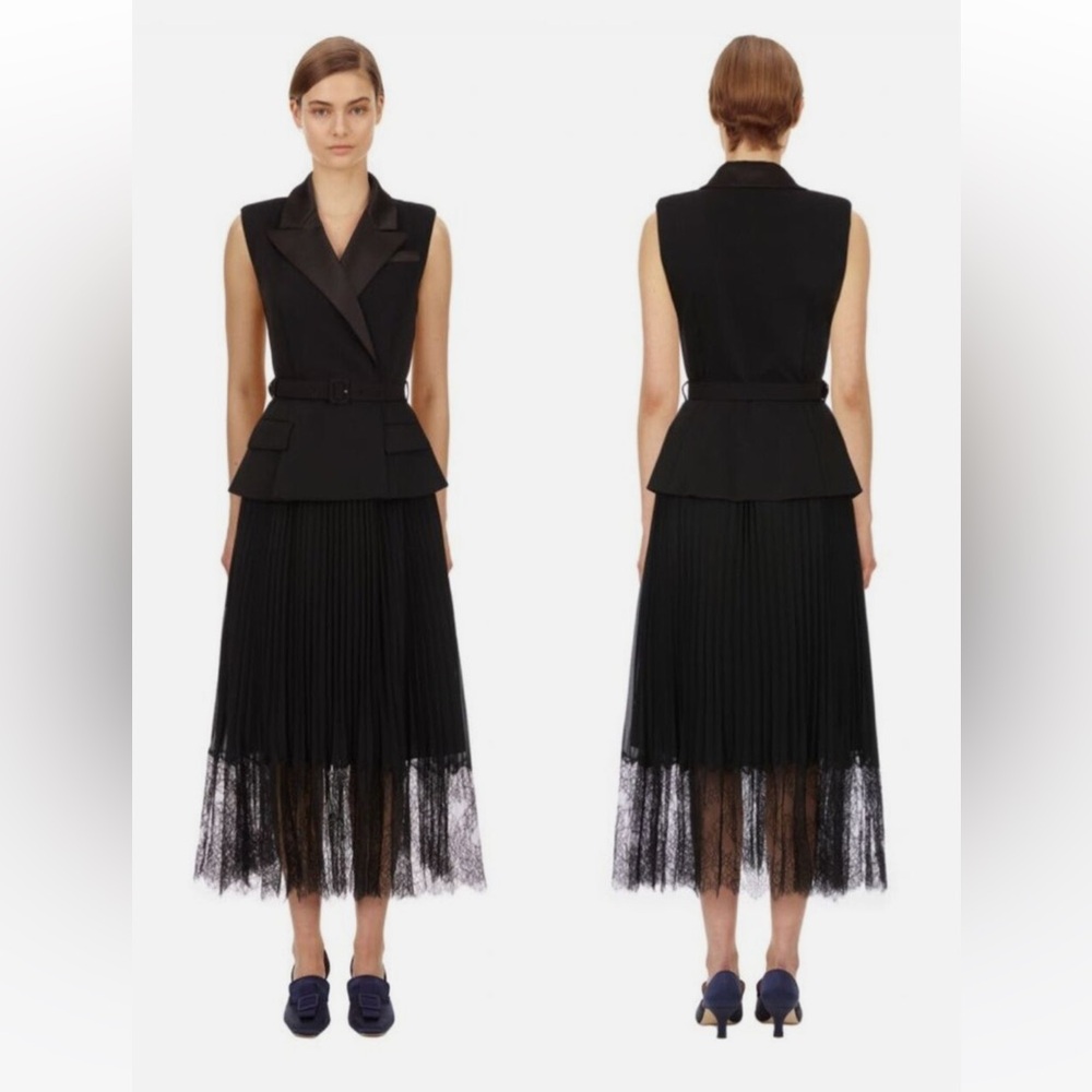Self- Portrait midi black dress. Size 6. GREAT CONDITION!